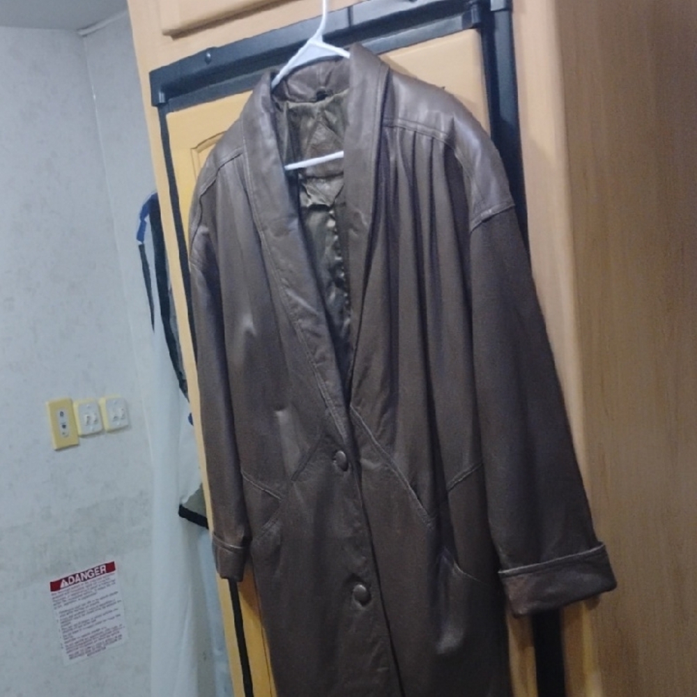 Brown Leather Coat